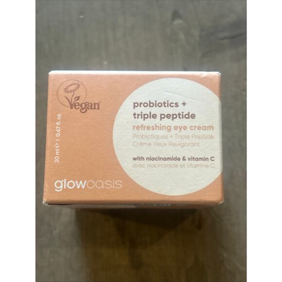GLOWOASIS PROBIOTICS+ TRIPLE PEPTIDE REFRESHING EYE CREAM 20 ML NEW - Picture 2 of 6